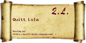 Quitt Lola névjegykártya